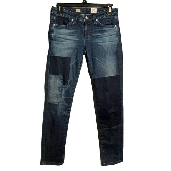 Ag Adriano Goldschmied Denim - Ag Adriano Goldschmied Stevie Slim Ankle Jeans Women Size 26R Blue  Patchwork